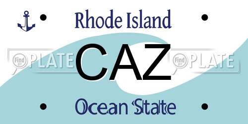CAZ Rhode Island License Plate
