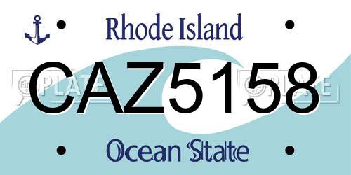 CAZ5158 Rhode Island License Plate