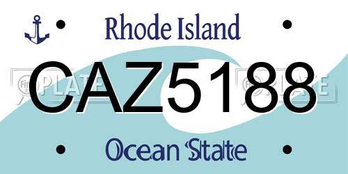 CAZ5188 Rhode Island License Plate