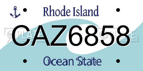 CAZ6858 Rhode Island License Plate