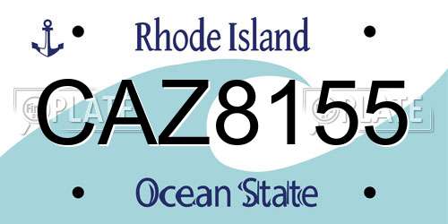 CAZ8155 Rhode Island License Plate