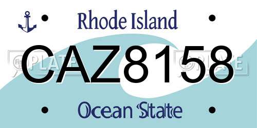 CAZ8158 Rhode Island License Plate