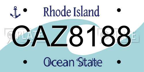 CAZ8188 Rhode Island License Plate