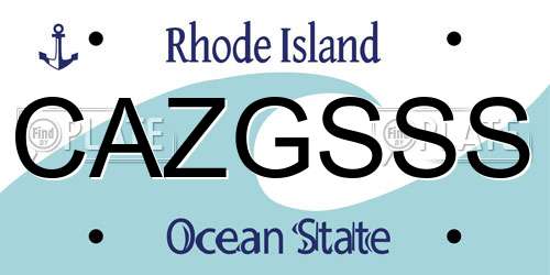 CAZGSSS Rhode Island License Plate