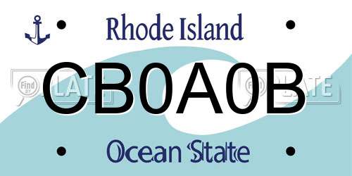 CB0A0B Rhode Island License Plate