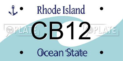 CB12 Rhode Island License Plate