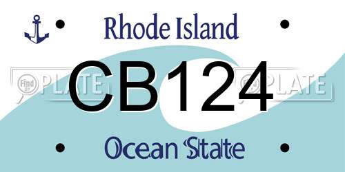 CB124 Rhode Island License Plate