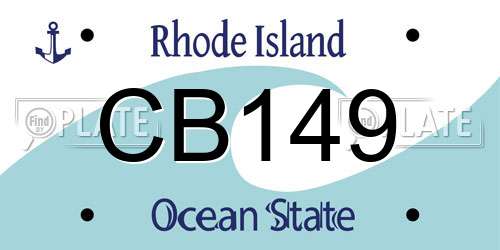 CB149 Rhode Island License Plate