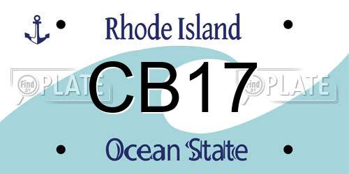 CB17 Rhode Island License Plate