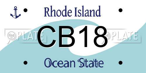 CB18 Rhode Island License Plate