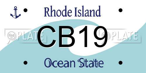CB19 Rhode Island License Plate