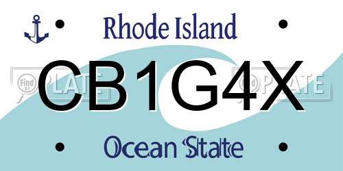 CB1G4X Rhode Island License Plate