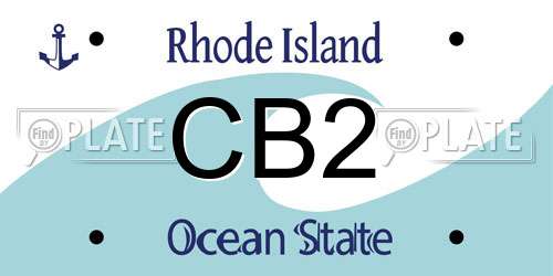 CB2 Rhode Island License Plate