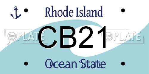 CB21 Rhode Island License Plate