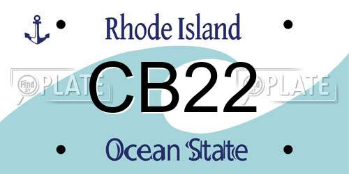 CB22 Rhode Island License Plate
