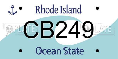 CB249 Rhode Island License Plate