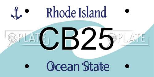 CB25 Rhode Island License Plate
