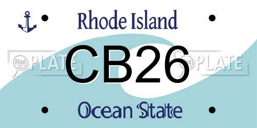 CB26 Rhode Island License Plate