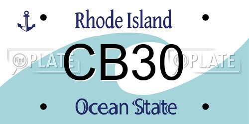 CB30 Rhode Island License Plate