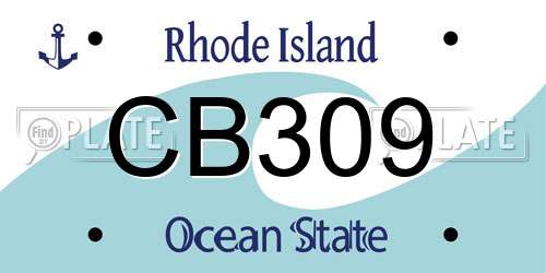 CB309 Rhode Island License Plate
