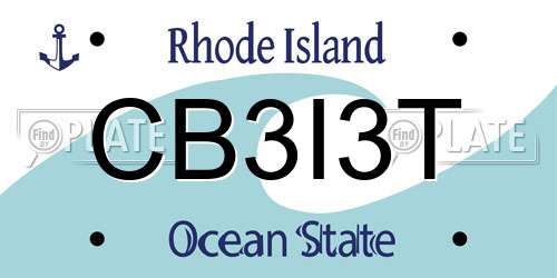 CB3I3T Rhode Island License Plate