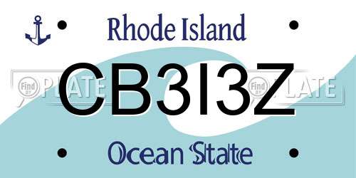 CB3I3Z Rhode Island License Plate