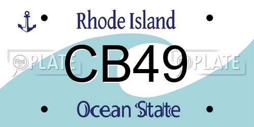 CB49 Rhode Island License Plate