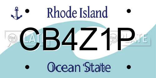 CB4Z1P Rhode Island License Plate