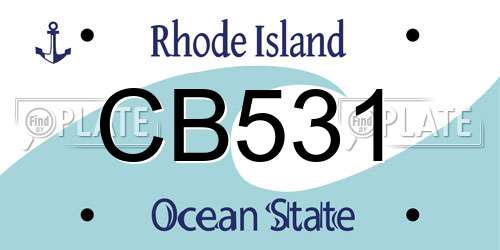 CB531 Rhode Island License Plate