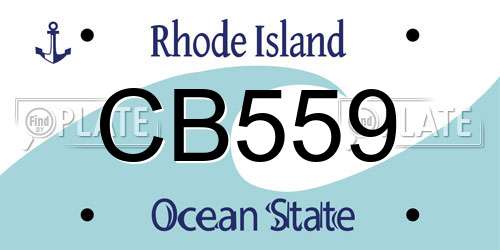 CB559 Rhode Island License Plate