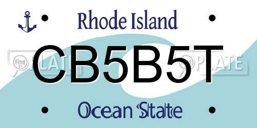CB5B5T Rhode Island License Plate