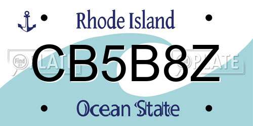 CB5B8Z Rhode Island License Plate
