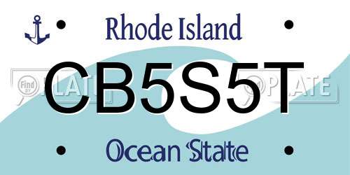 CB5S5T Rhode Island License Plate