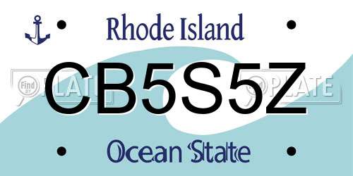 CB5S5Z Rhode Island License Plate