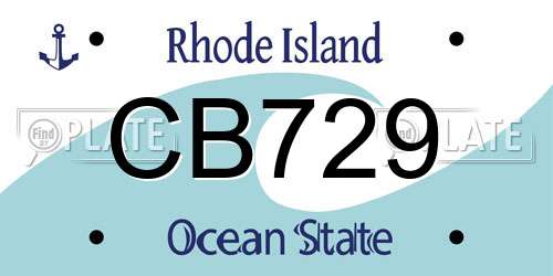CB729 Rhode Island License Plate