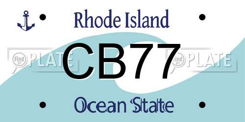 CB77 Rhode Island License Plate