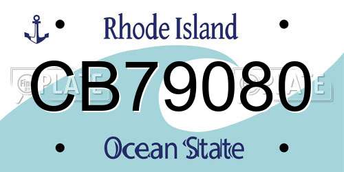 CB79080 Rhode Island License Plate