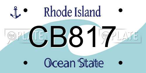 CB817 Rhode Island License Plate