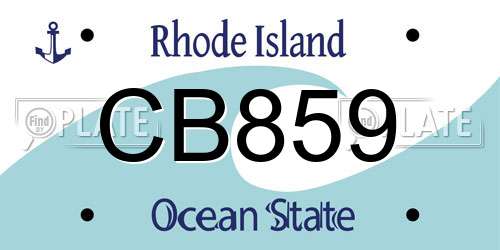 CB859 Rhode Island License Plate