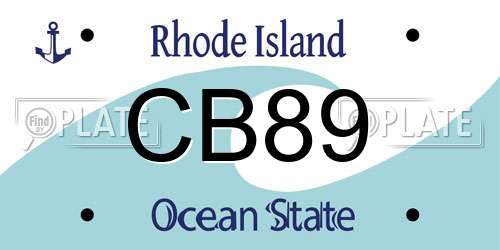 CB89 Rhode Island License Plate
