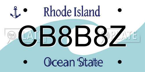 CB8B8Z Rhode Island License Plate
