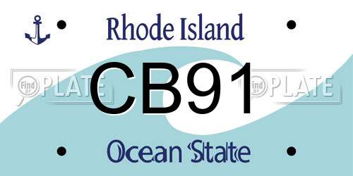 CB91 Rhode Island License Plate