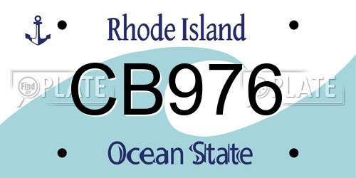 CB976 Rhode Island License Plate