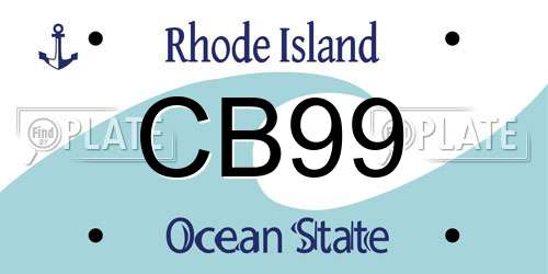 CB99 Rhode Island License Plate