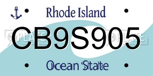 CB9S905 Rhode Island License Plate
