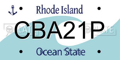 CBA21P Rhode Island License Plate