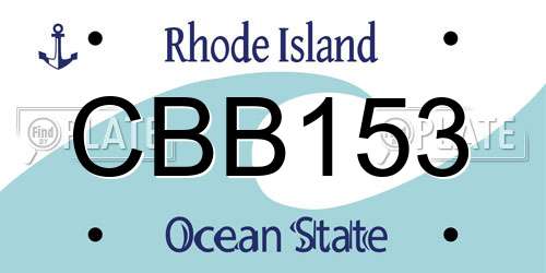 CBB153 Rhode Island License Plate
