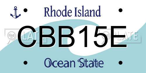 CBB15E Rhode Island License Plate
