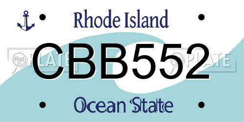 CBB552 Rhode Island License Plate