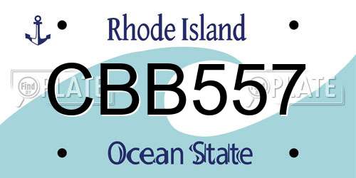 CBB557 Rhode Island License Plate
